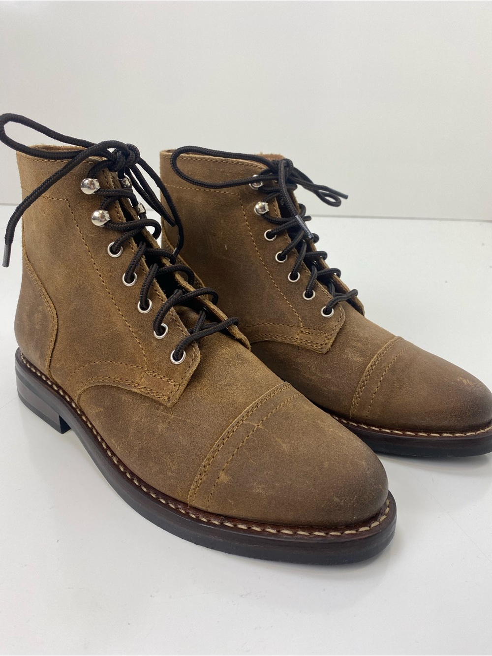 Thursday Boot Company Women's Tan Suede Lace-Up Combat Boots